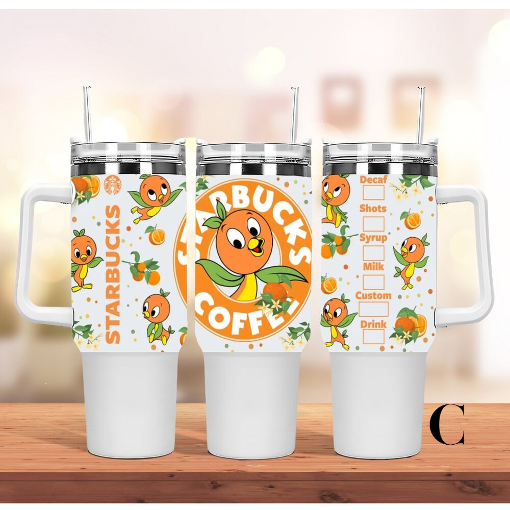 Disney Epcot Florida Orange Bird Sunshine Tree Terrace 40 oz tumbler double wall
